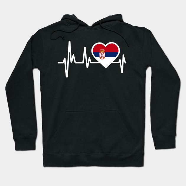 Serbia Heartbeat Flag Hoodie by Dojaja